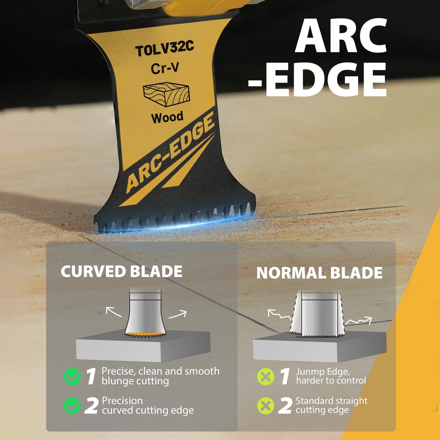 Arc Edge Oscillating Wood Saw Blades 50 Pack