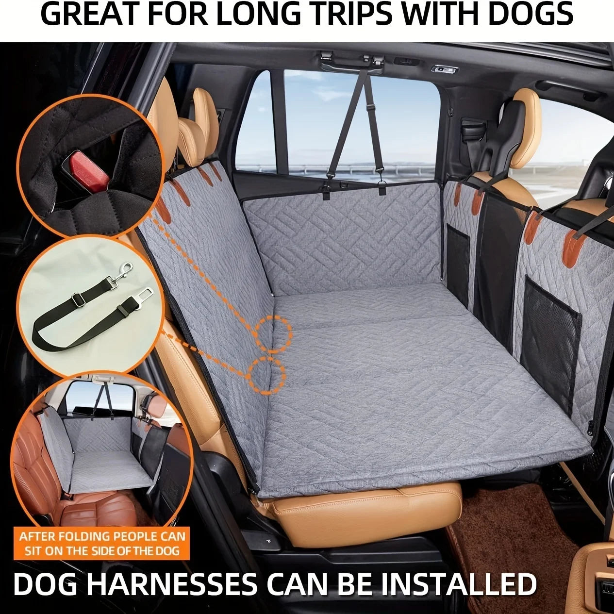 Waterproof Pet Seat Cover -Scratch Proof Nonslip Back Seat Protector